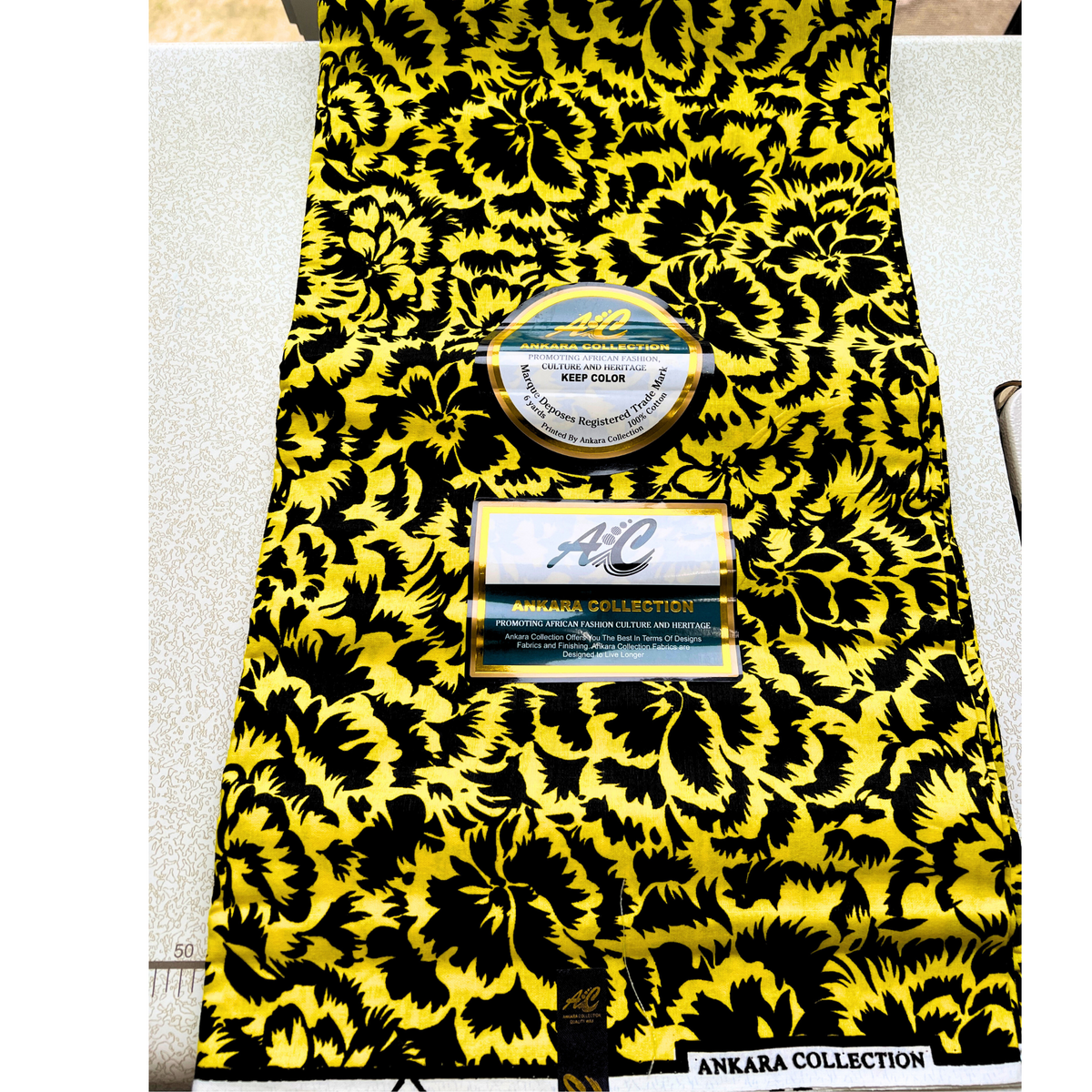 YELLOW & BLACK FLORAL PRINT