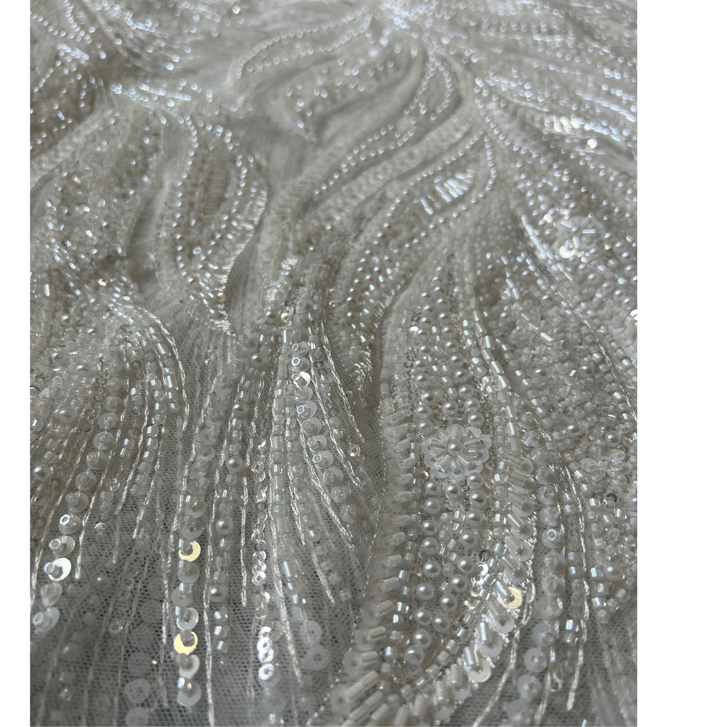 OFF-WHITE BEADED LACE