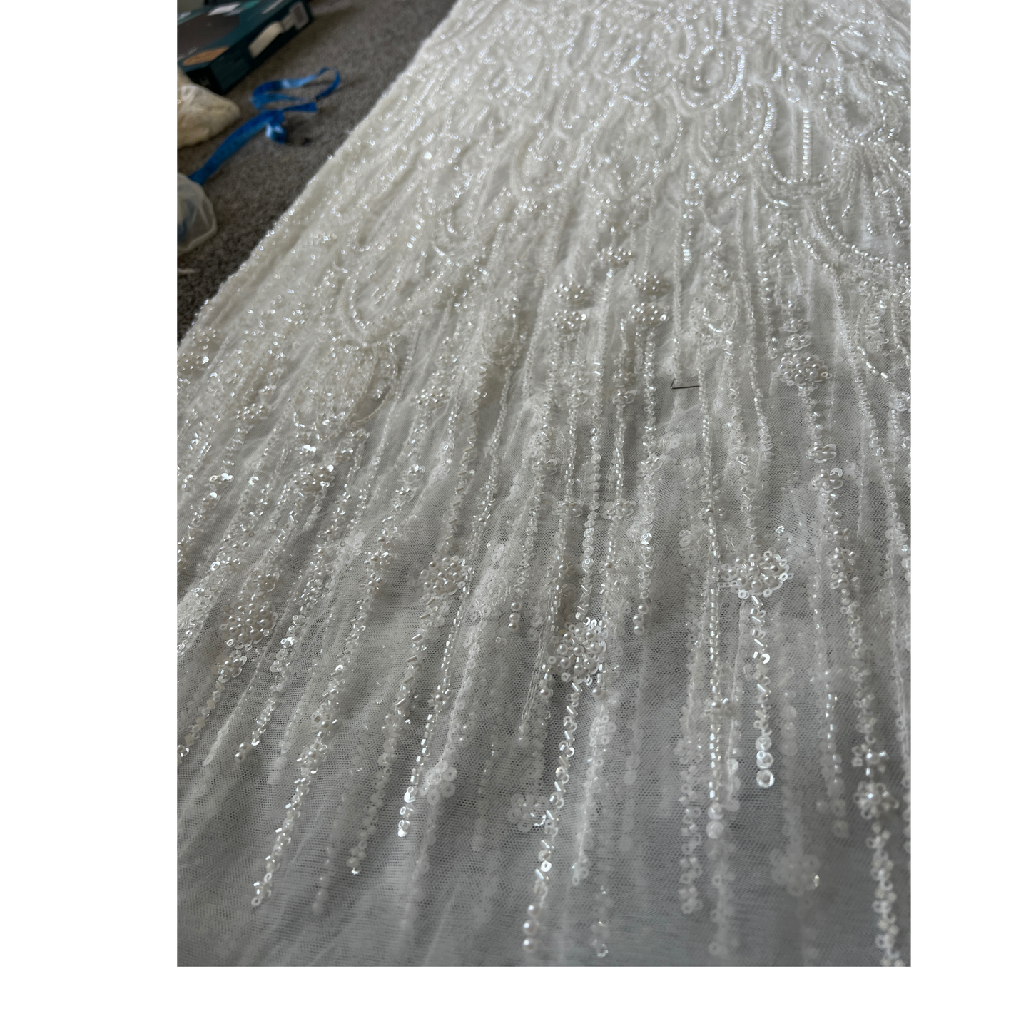 OFF WHITE BEADED LACE