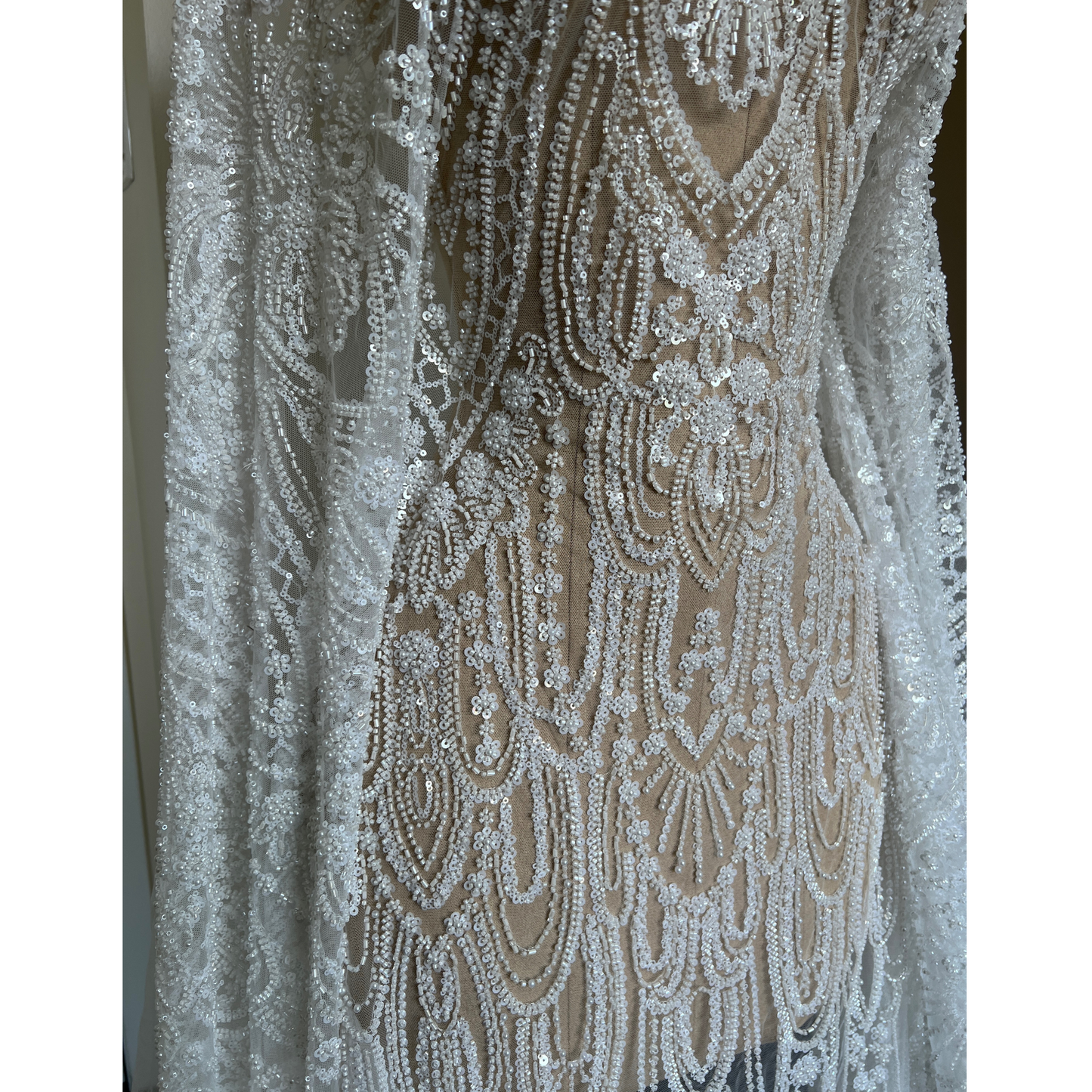 OFF WHITE BEADED LACE