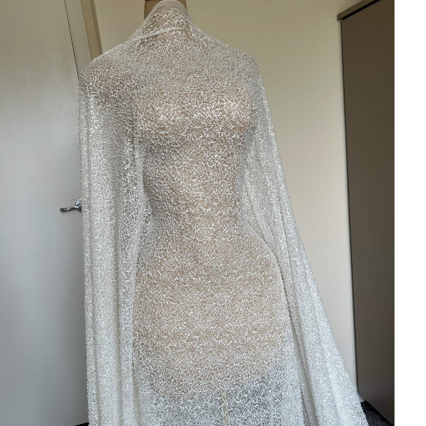 CHANTILLY BASE PEARL BEADED LACE