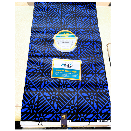 BLUE & BLACK GEOMETRIC PRINT